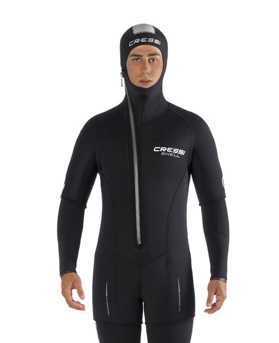 Shell 5-3mm Giacca per Monopezzo con Cappuccio Incorporato e Cerniera Frontale