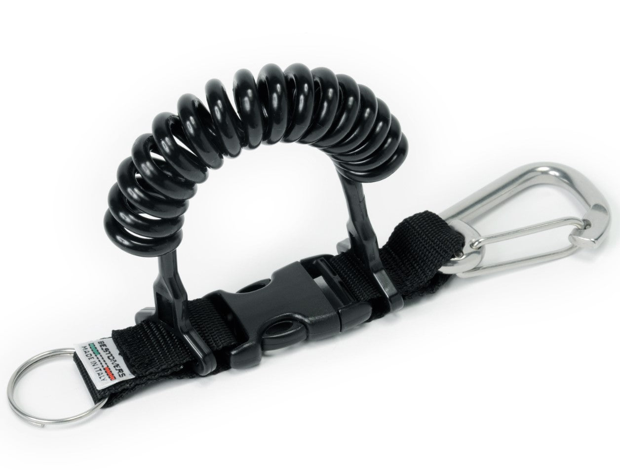Clip Estensibile con Cavetto a Molla e Moschettone INOX STRONG
