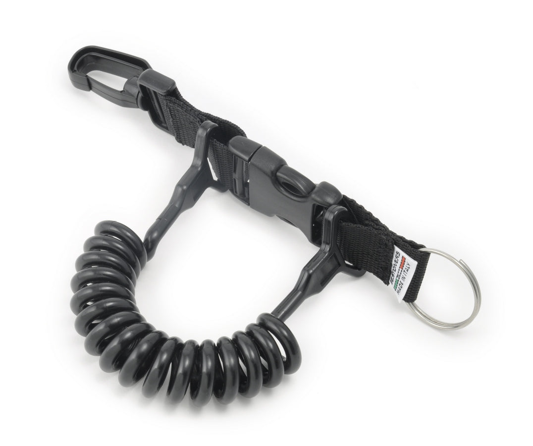 Clip Estensibile con Cavetto a Molla e Moschettone Nylon