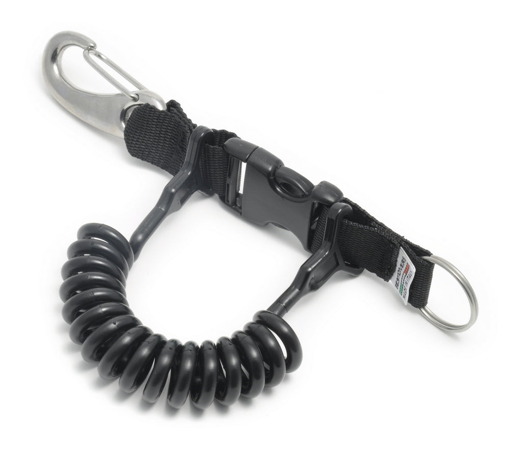 Clip Estensibile con Cavetto a Molla e Moschettone INOX VELA