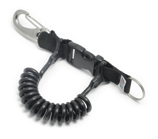 Clip Estensibile con Cavetto a Molla e Moschettone INOX VELA